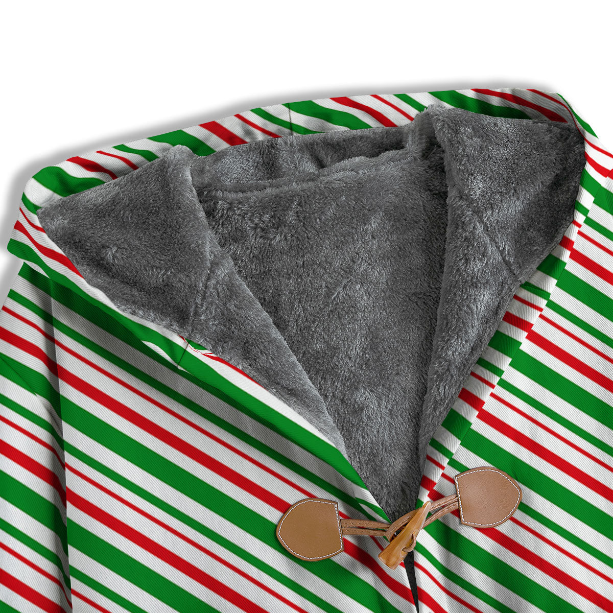 White Candy Cane And Red Green Print Men's Windbreaker Jacket-grizzshop