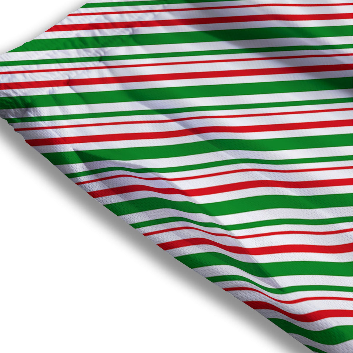 White Candy Cane And Red Green Print Mesh Shorts
