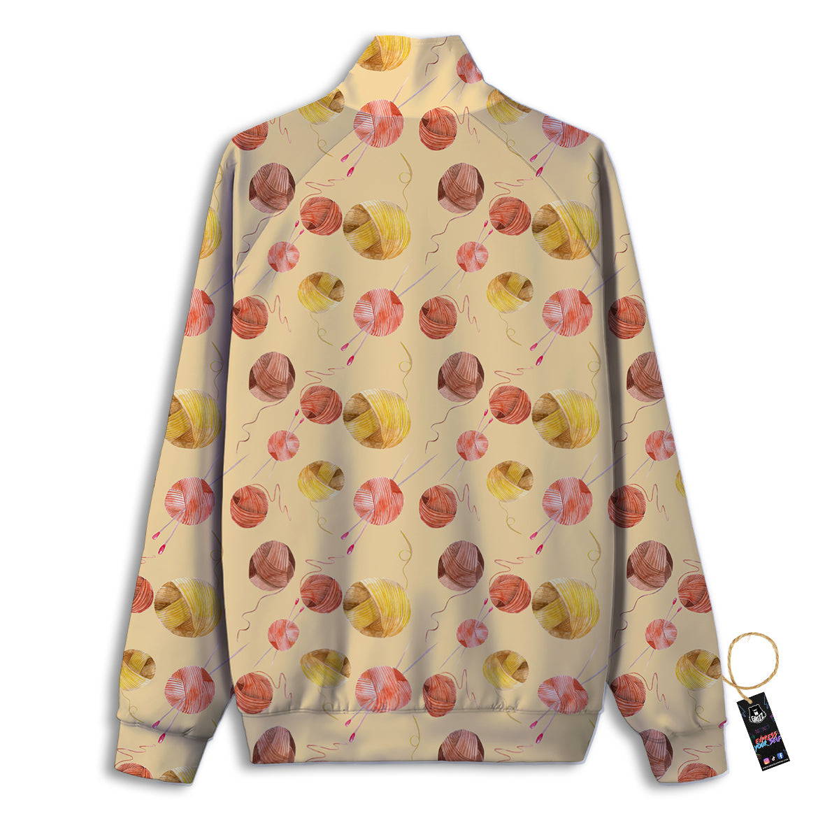 White Candy Cane And Red Green Print Track Jacket-grizzshop