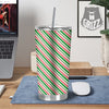 White Candy Cane And Red Green Print Tumbler-grizzshop