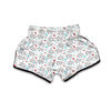 White Christmas Tree Doodle Muay Thai Boxing Shorts-grizzshop