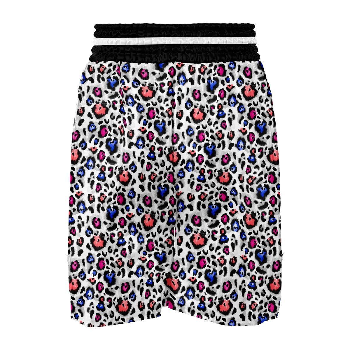 White Colorful Leopard Boxing Shorts-grizzshop