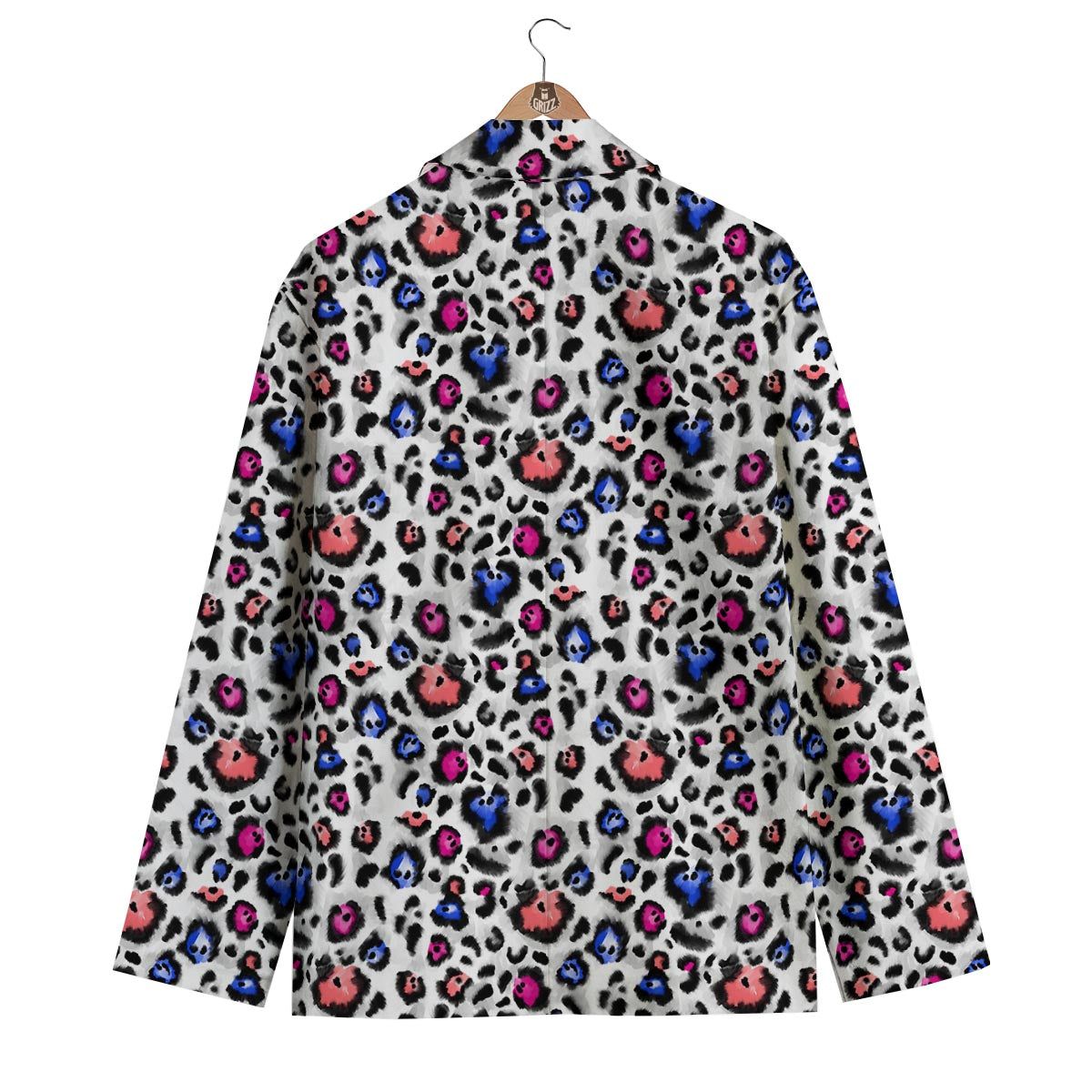White Colorful Leopard Men's Blazer-grizzshop
