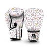 White Cooking Print Pattern Boxing Gloves-grizzshop