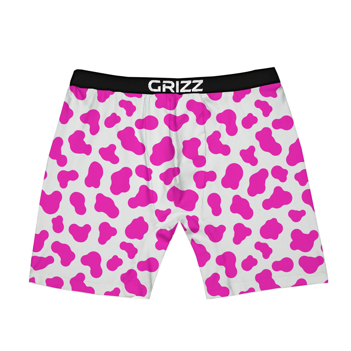 White Cow And Hot Pink Print Boxer Briefs-grizzshop