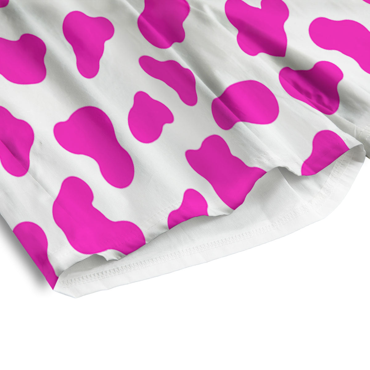 White Cow And Hot Pink Print Men's Athletic Shorts