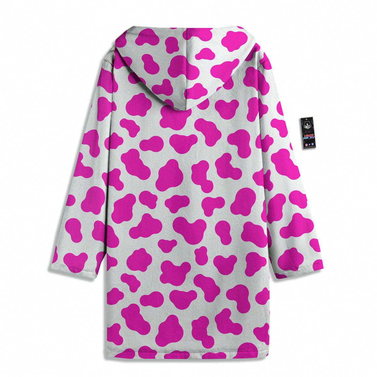 White Cow And Hot Pink Print Men's Windbreaker Jacket-grizzshop