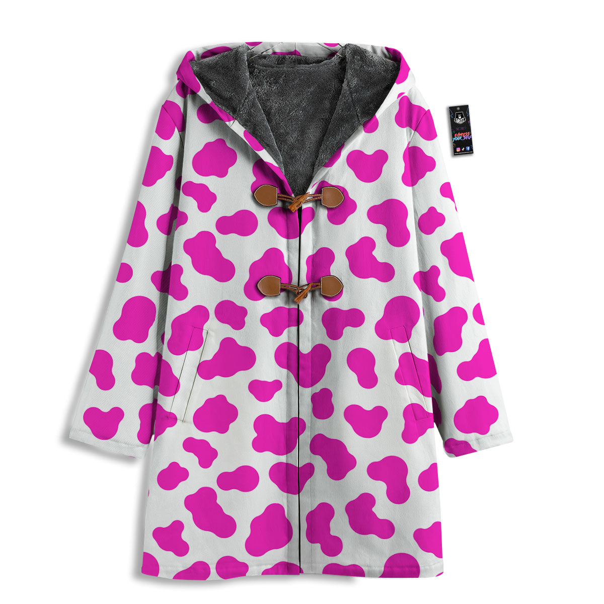 White Cow And Hot Pink Print Men's Windbreaker Jacket-grizzshop