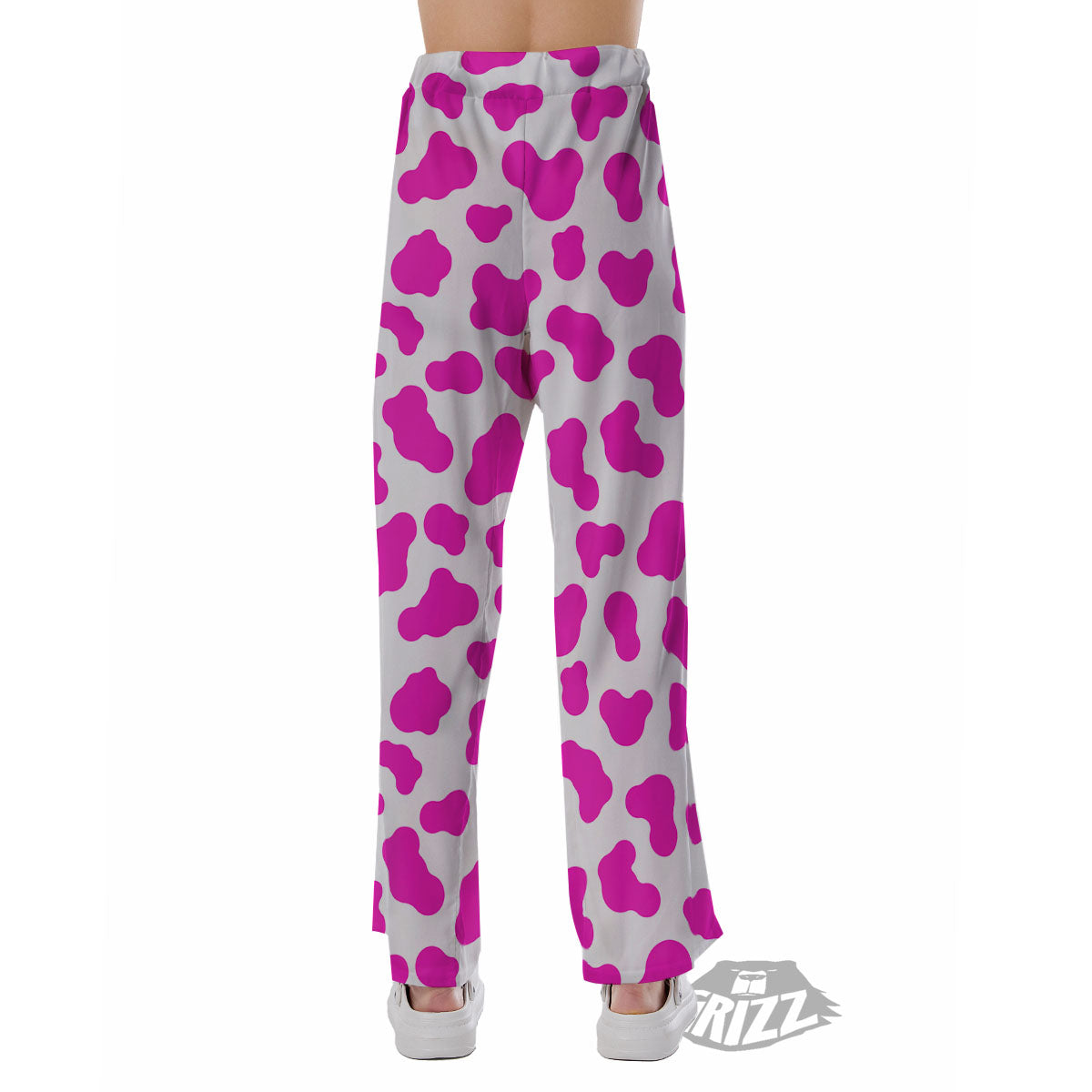 White Cow And Hot Pink Print Pajama Pants-grizzshop