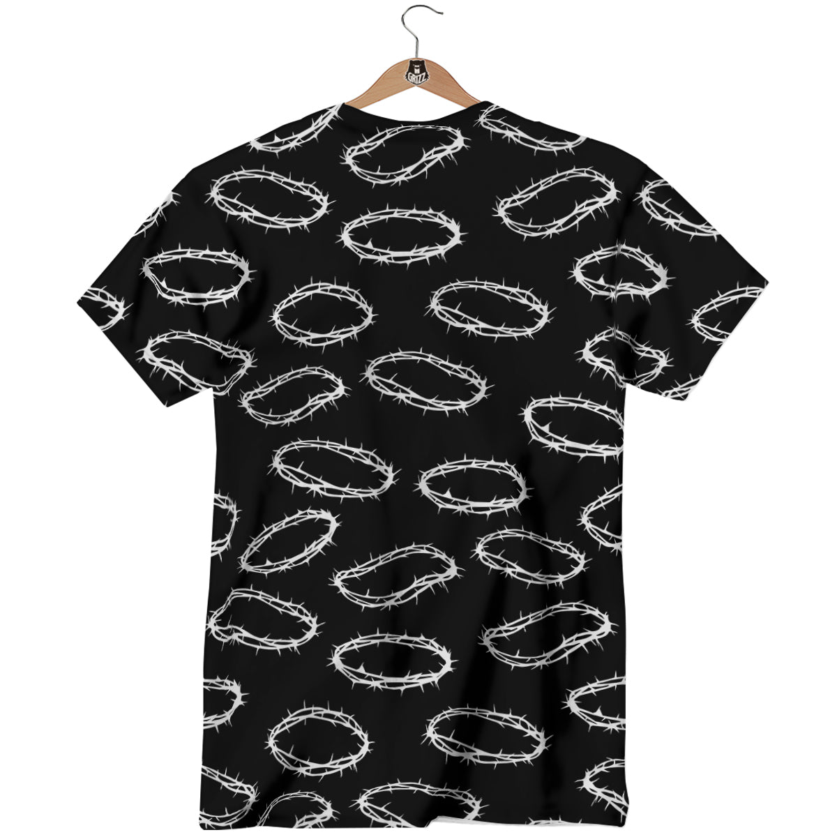 White Crown Of Thorns Print Pattern T-Shirt-grizzshop