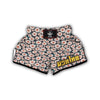 White Cute Daisy Pattern Print Muay Thai Boxing Shorts-grizzshop