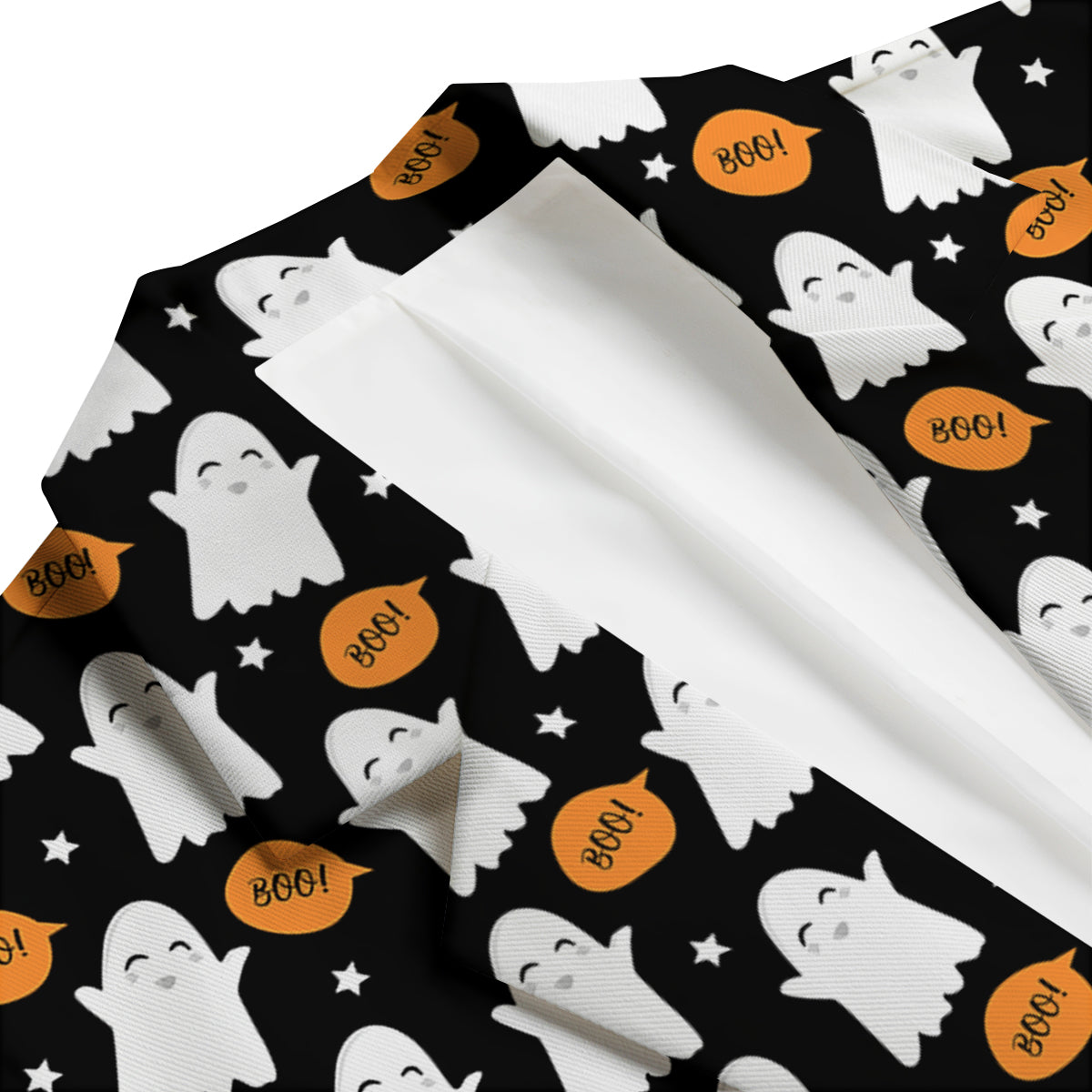 White Cute Ghost Print Pattern Men's Blazer-grizzshop