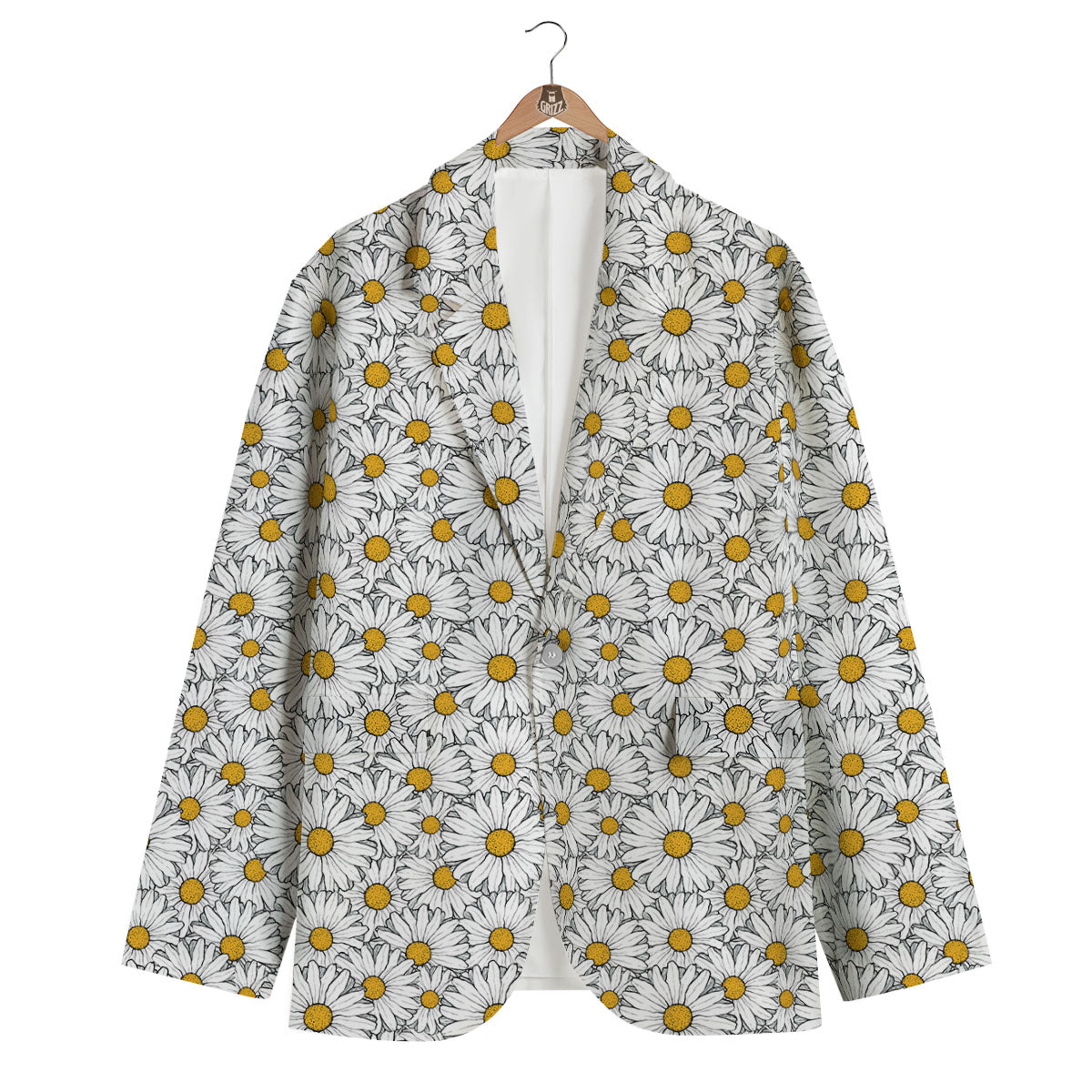 White Daisy Men's Blazer-grizzshop