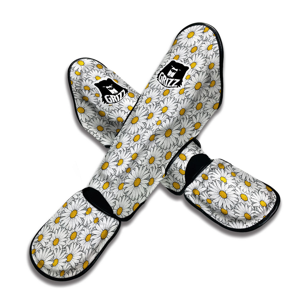 White Daisy Muay Thai Shin Guards-grizzshop