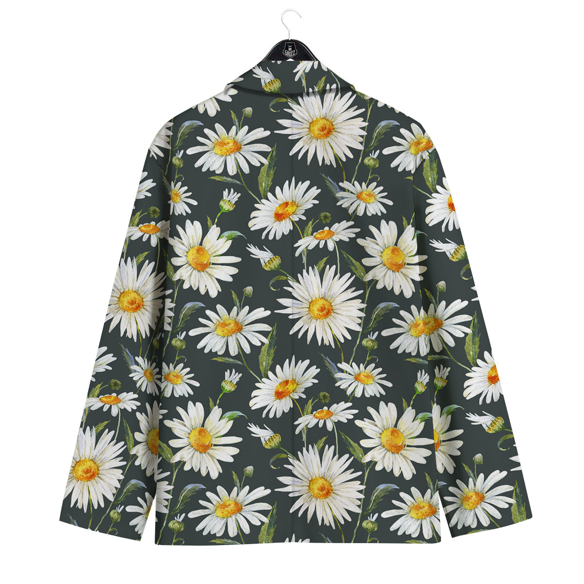 White Daisy Watercolor Print Pattern Men's Sport Coat-grizzshop