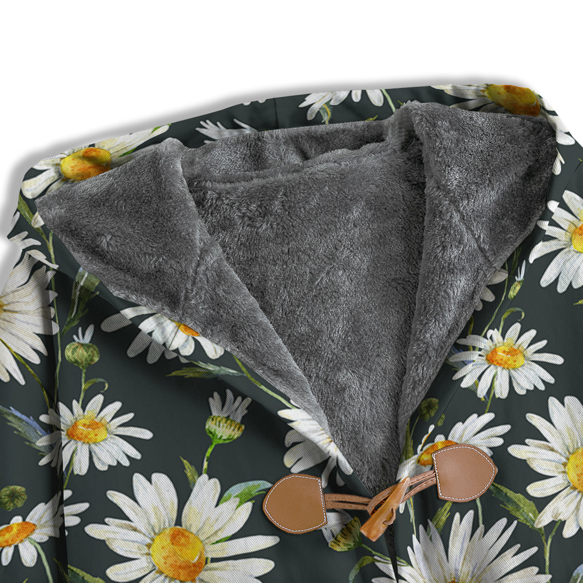White Daisy Watercolor Print Pattern Men's Windbreaker Jacket-grizzshop