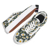 White Daisy Watercolor Print Pattern Skate Shoes-grizzshop