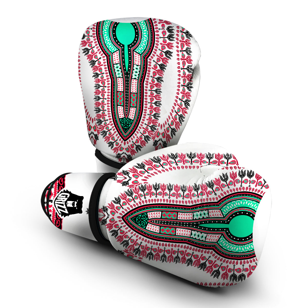 White Dashiki Boxing Gloves-grizzshop