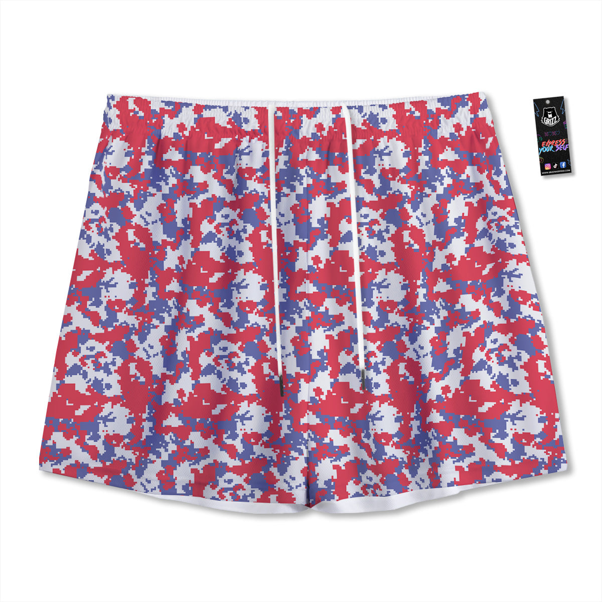 Wave Surfing Deep Sea Print Pattern Mesh Shorts