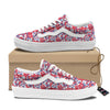 White Digital Camo And Blue Red Print Skate Shoes-grizzshop