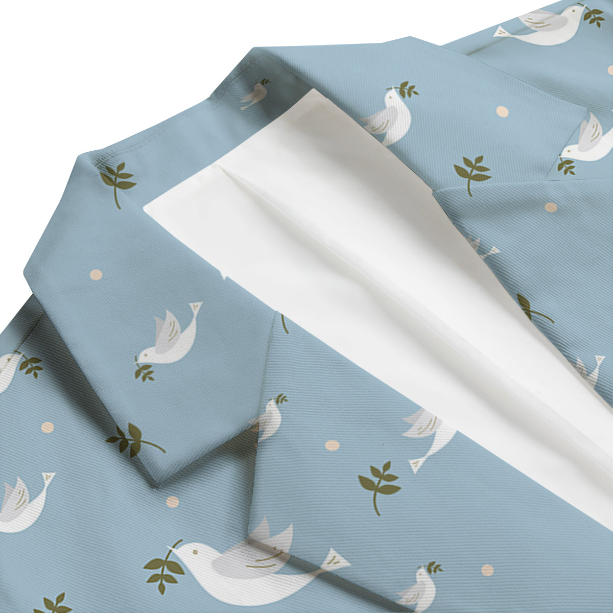 White Dove And Leaf Print Pattern Men's Blazer-grizzshop