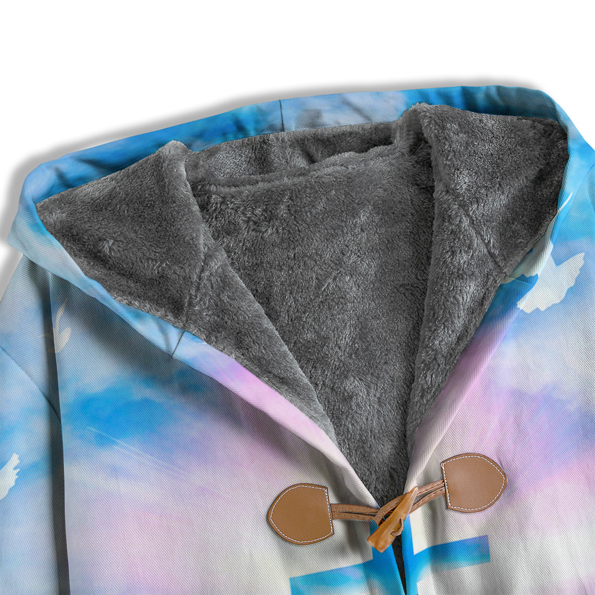 White Doves And Christian Cross Print Men's Windbreaker Jacket