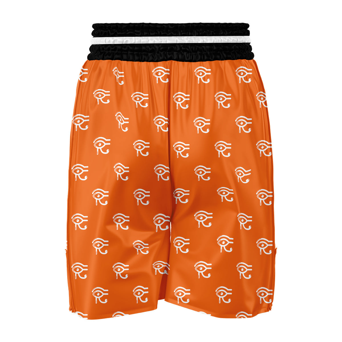 White Eye of Horus And Orange Print Pattern Boxing Shorts-grizzshop