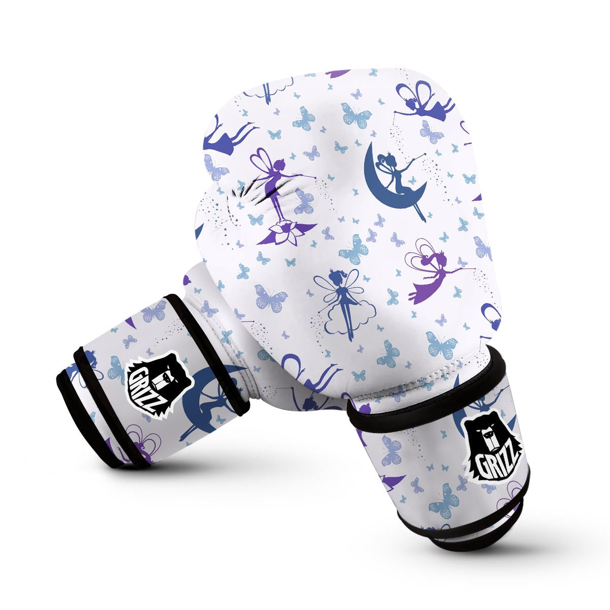 White Fairy Pattern Print Boxing Gloves-grizzshop