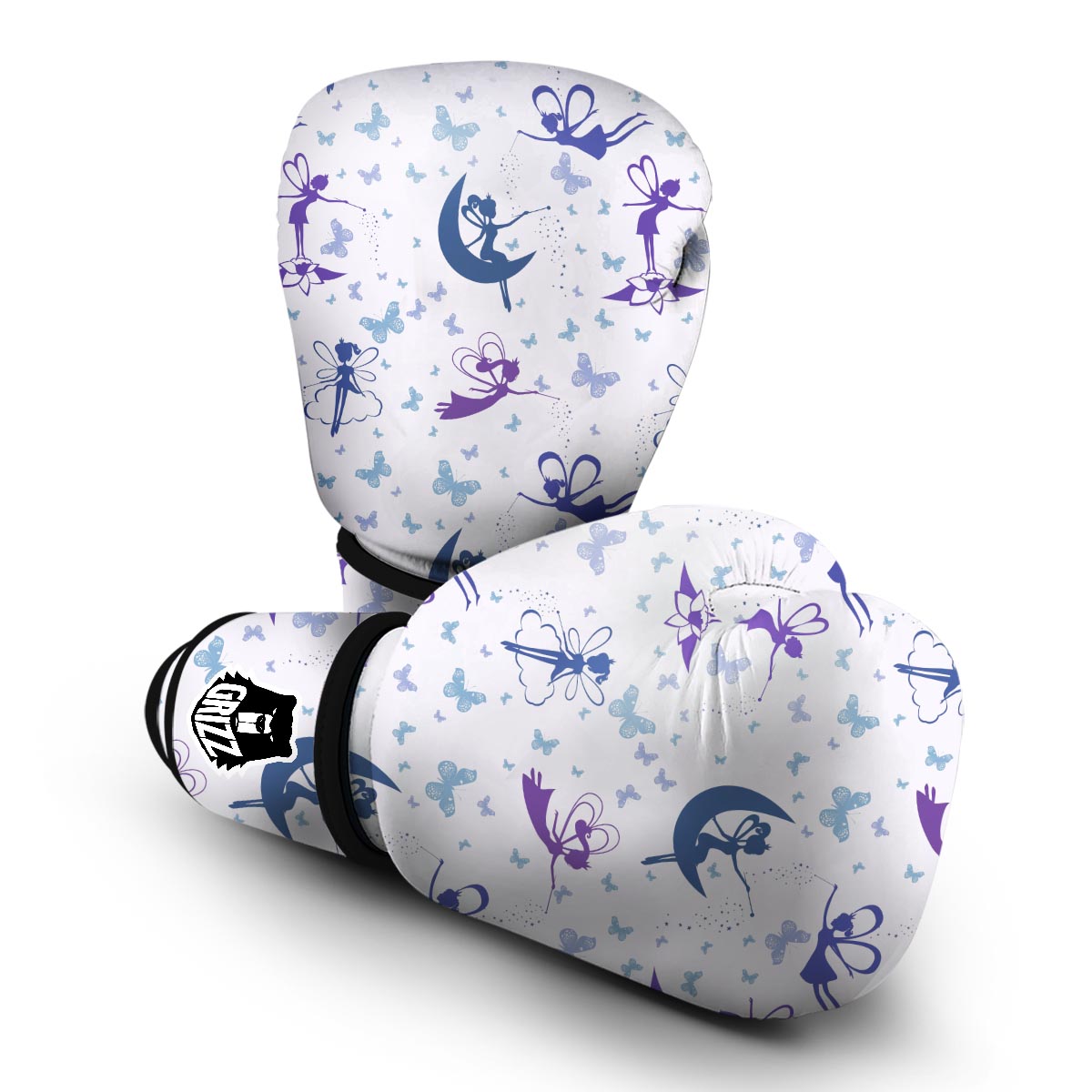 White Fairy Pattern Print Boxing Gloves-grizzshop