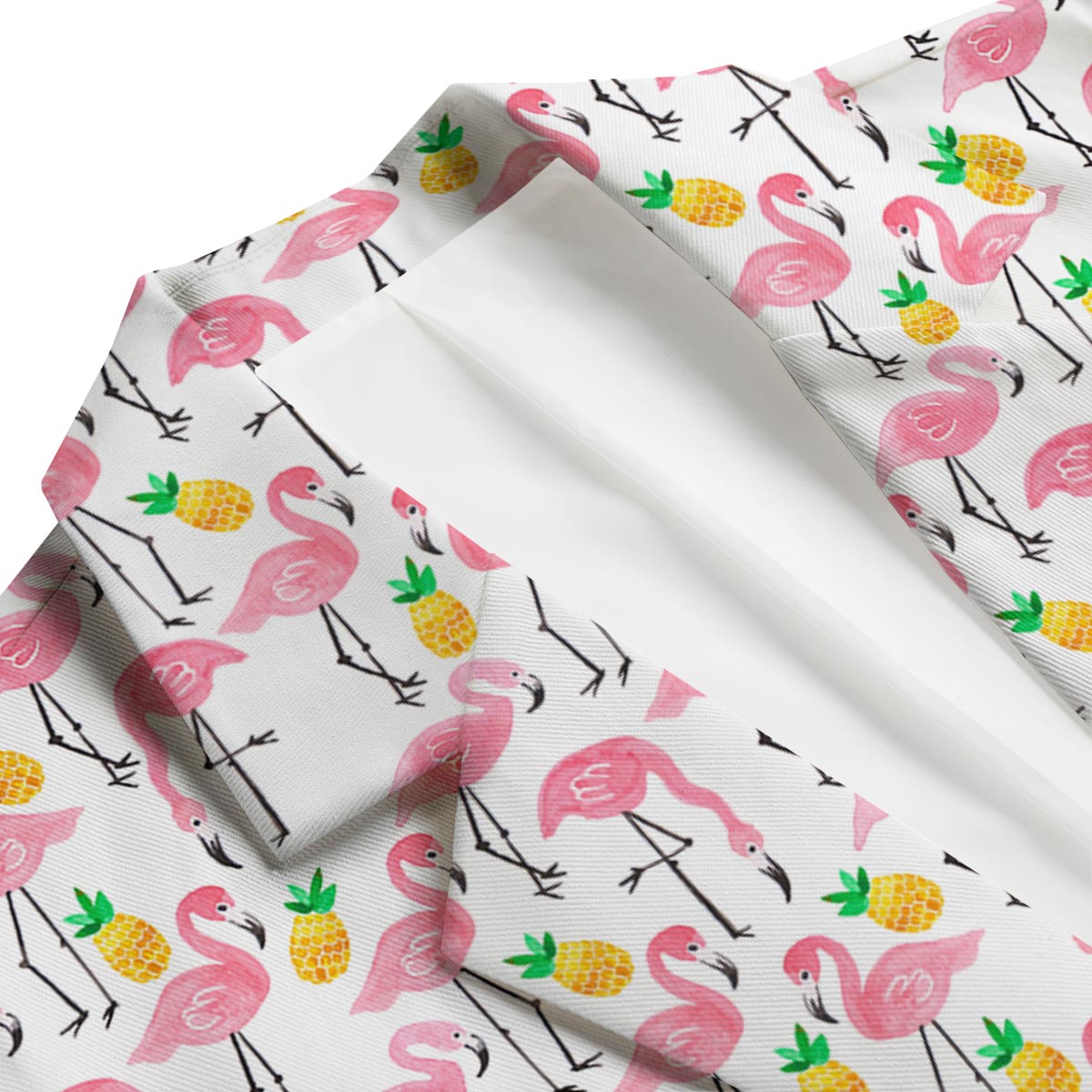 White Flamingo Pineapple Print Men's Blazer-grizzshop