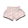 White Flamingo Pineapple Print Muay Thai Boxing Shorts-grizzshop