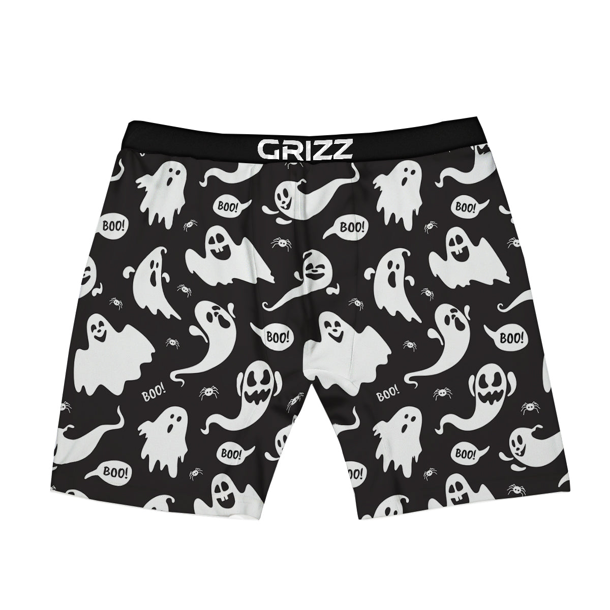 White Ghost Print Pattern Boxer Briefs-grizzshop
