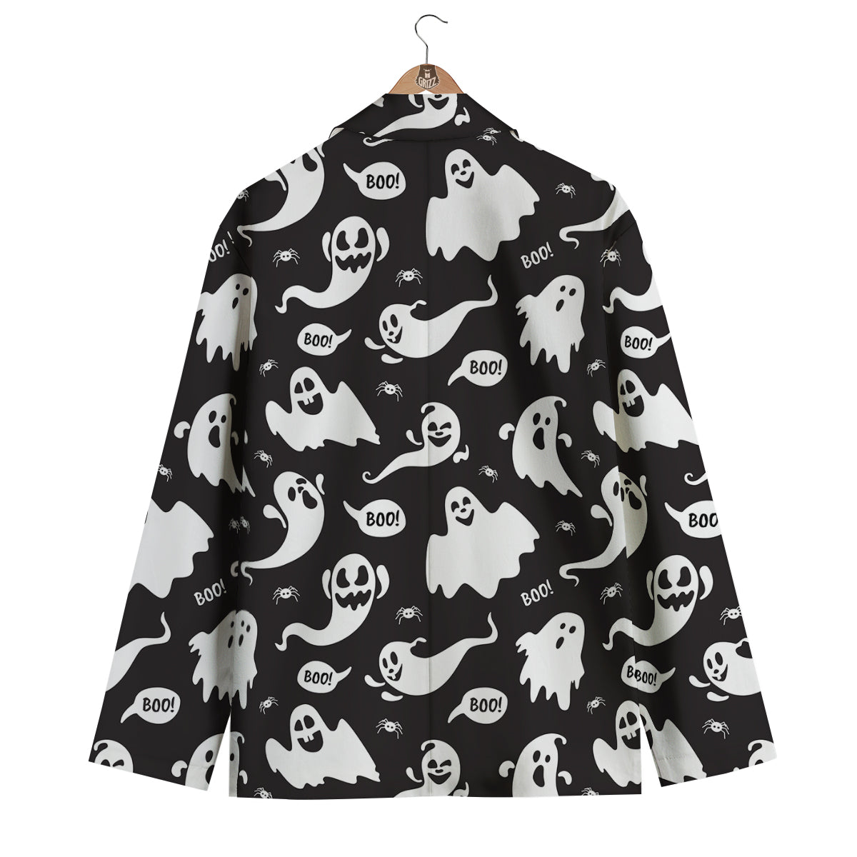 White Ghost Print Pattern Men's Blazer-grizzshop