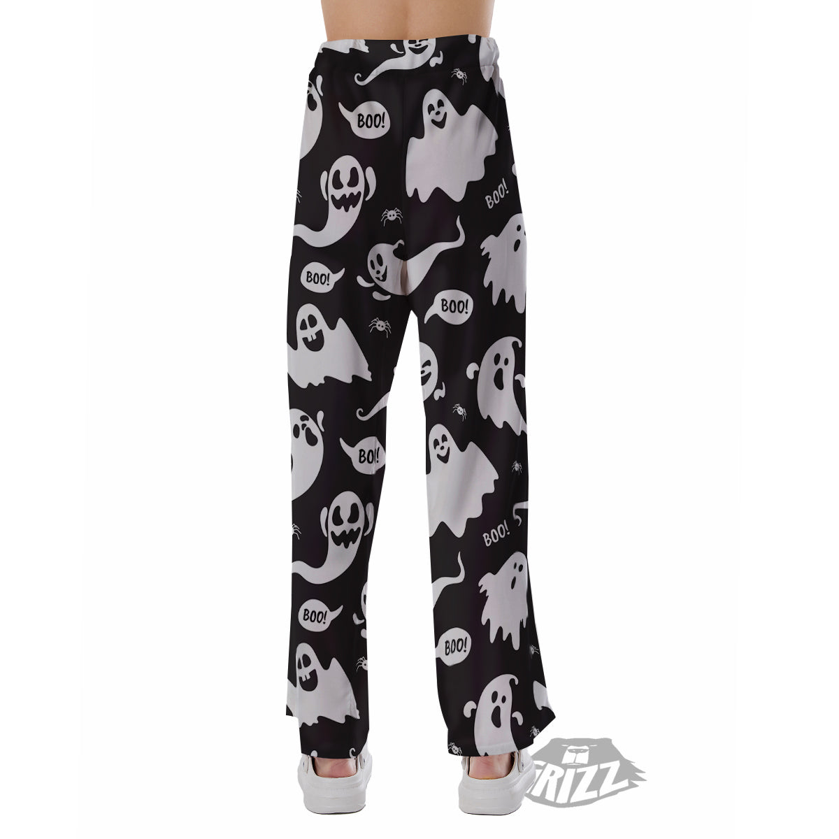 White Ghost Print Pattern Pajama Pants-grizzshop