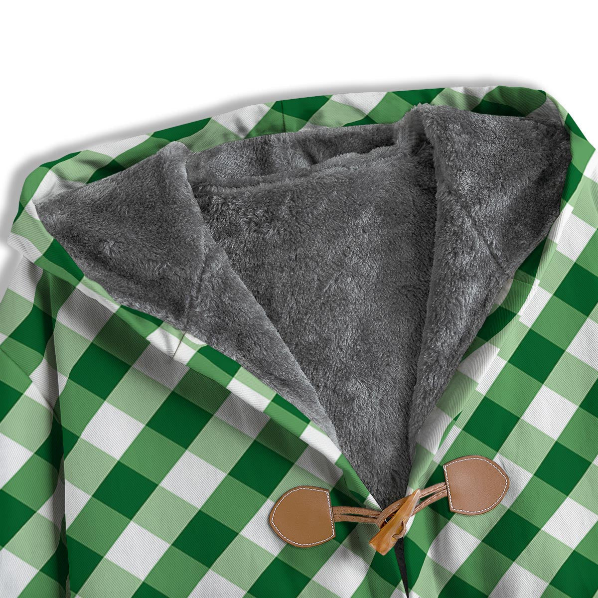 White Gingham And Green Shamrock Print Pattern Men's Windbreaker Jacket-grizzshop