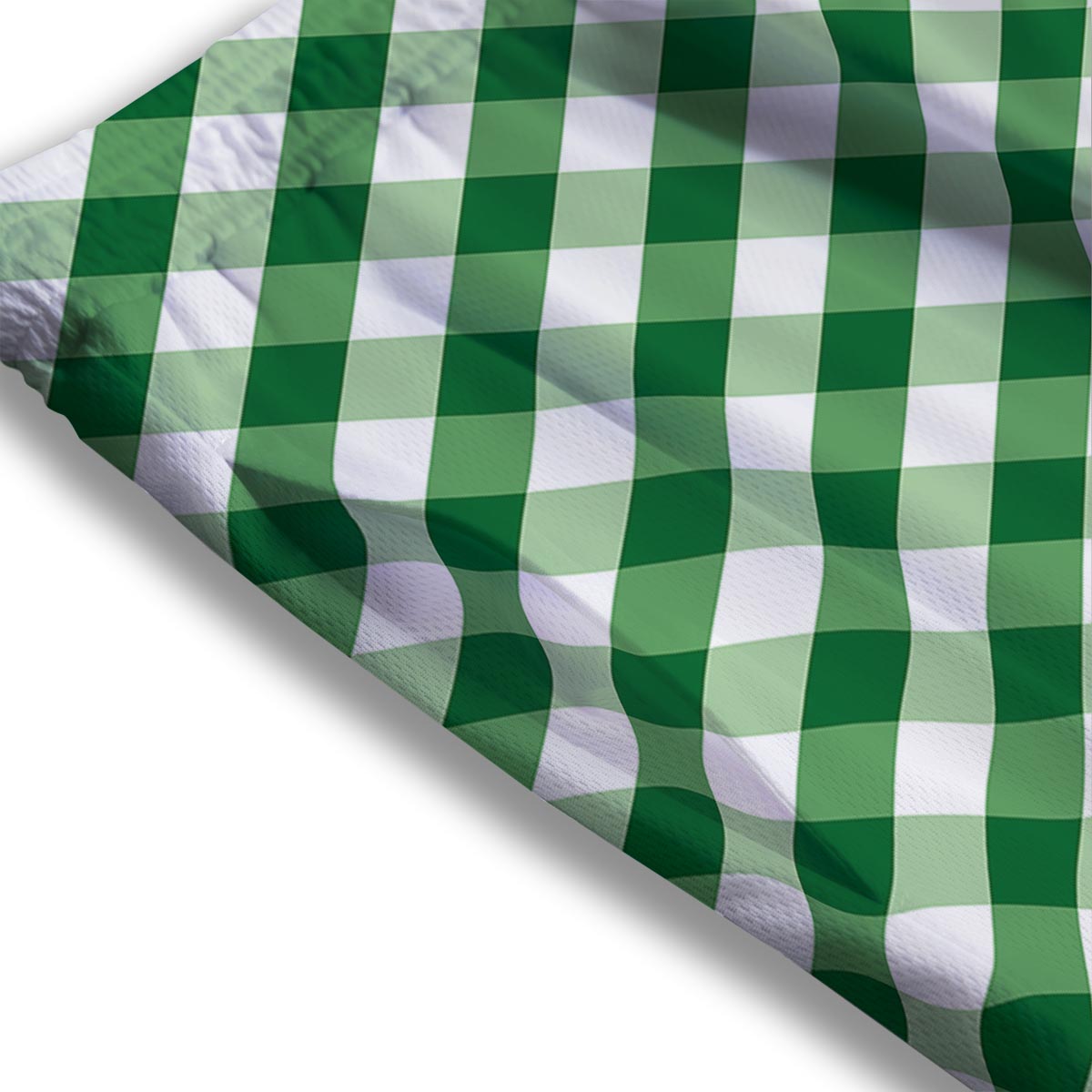 White Gingham And Green Shamrock Print Pattern Mesh Shorts