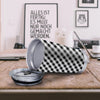 White Gingham And Grey Shadow Print Pattern Tumbler-grizzshop