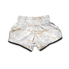 White Gold Marble Pattern Print Muay Thai Boxing Shorts-grizzshop