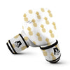 White Gold Pineapple Print Boxing Gloves-grizzshop