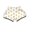 White Gold Pineapple Print Muay Thai Boxing Shorts-grizzshop