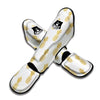 White Gold Pineapple Print Muay Thai Shin Guards-grizzshop