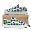 White Green And Navy Argyle Print Skate Shoes-grizzshop