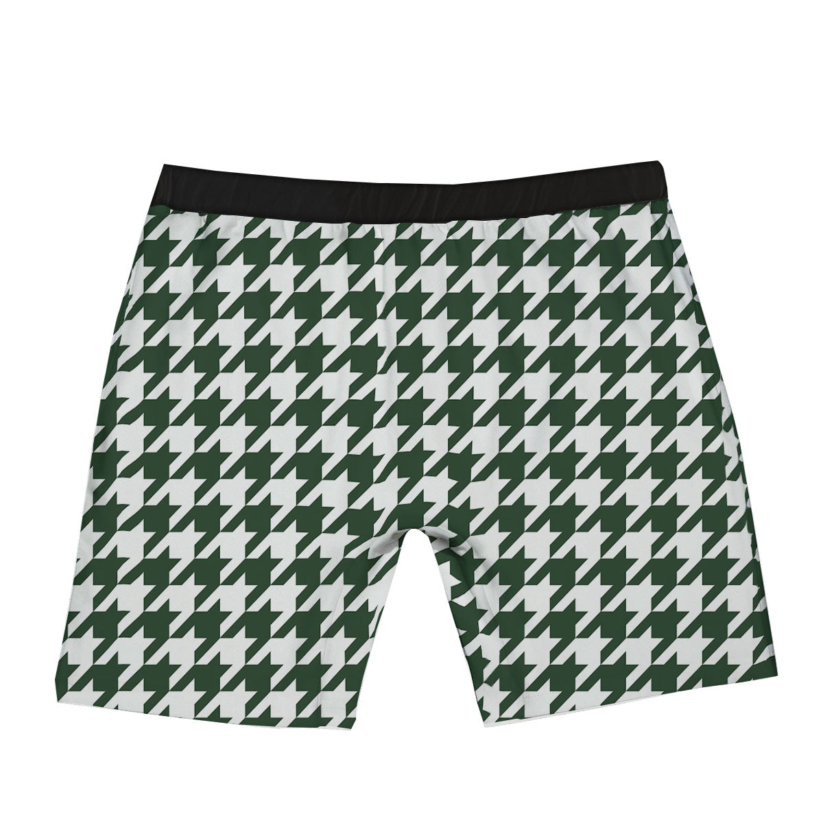 White Green Jungle Houndstooth Print Boxer Briefs-grizzshop