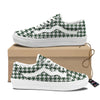 White Green Jungle Houndstooth Print Skate Shoes-grizzshop