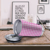 White Houndstooth And Pink Print Tumbler-grizzshop