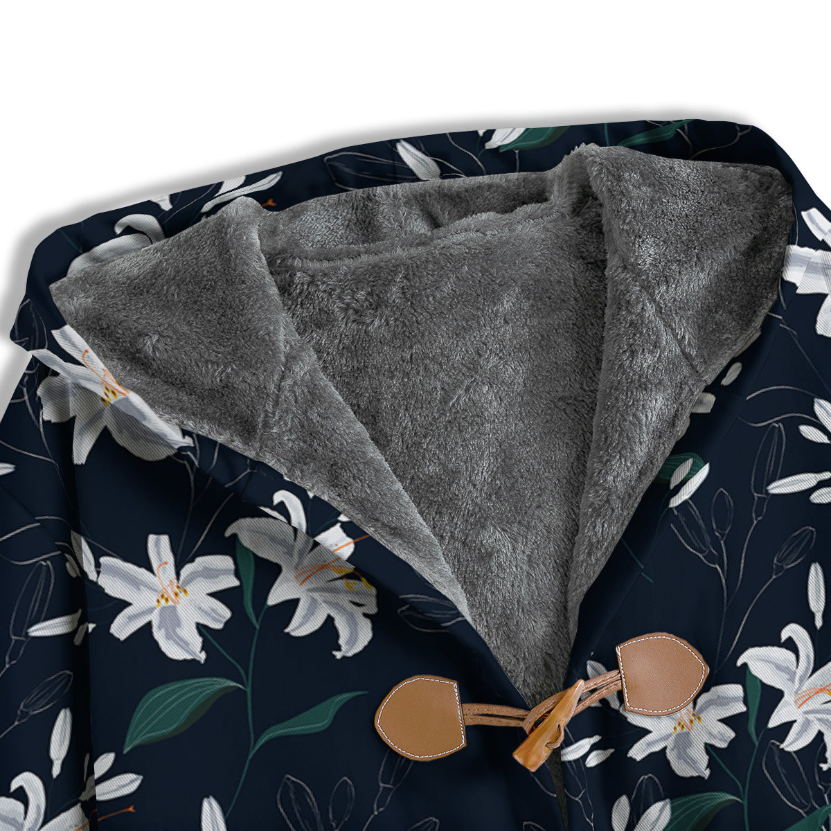 White Lily Black Print Pattern Men's Windbreaker Jacket-grizzshop