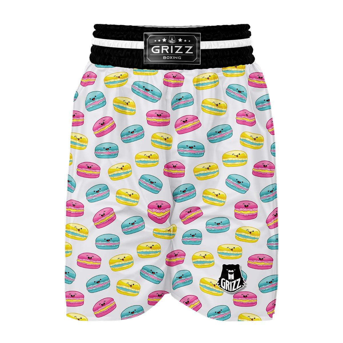 White Macaron Boxing Shorts-grizzshop