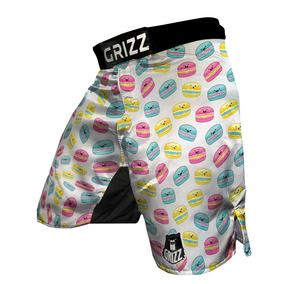 White Macaron MMA Shorts-grizzshop