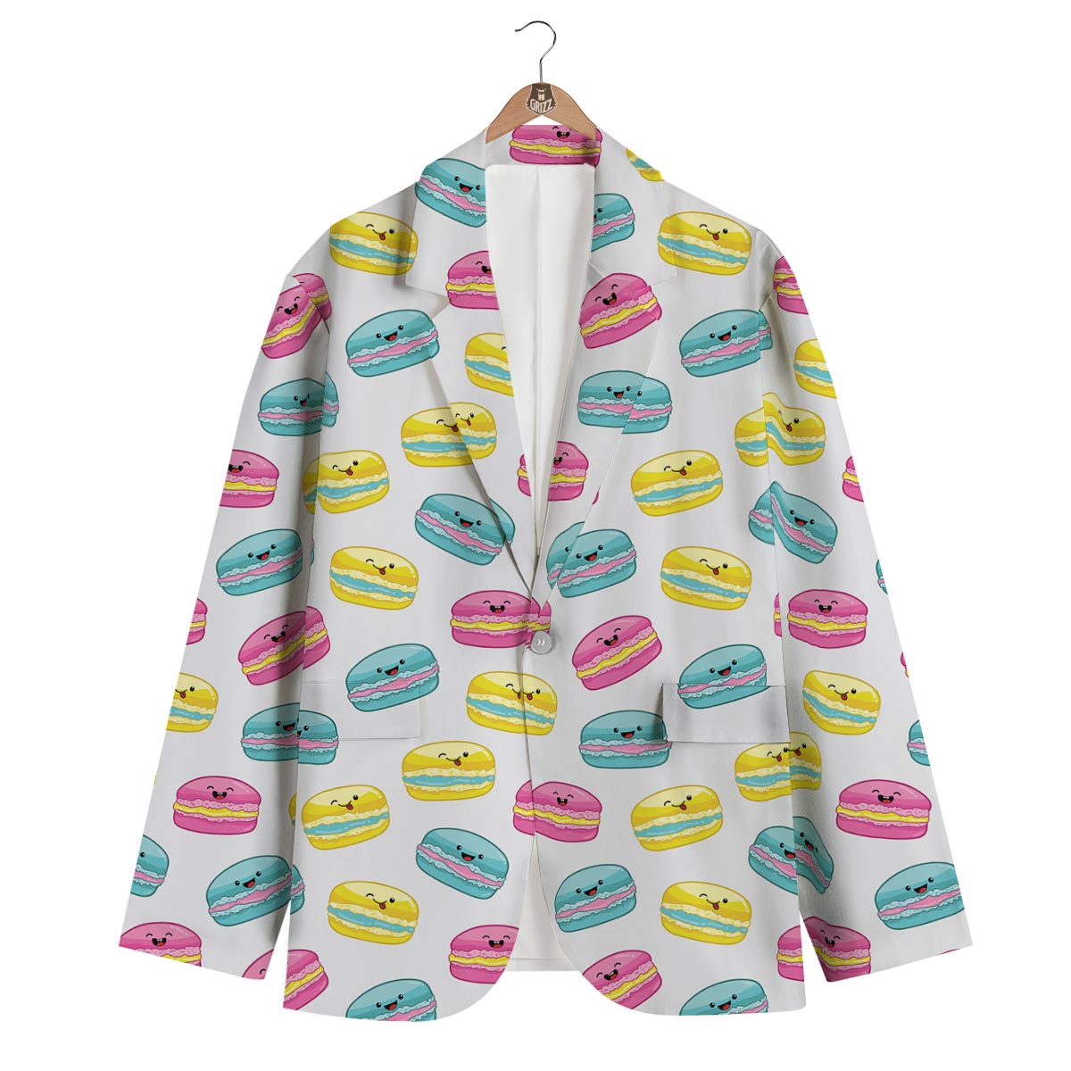 White Macaron Men's Blazer-grizzshop