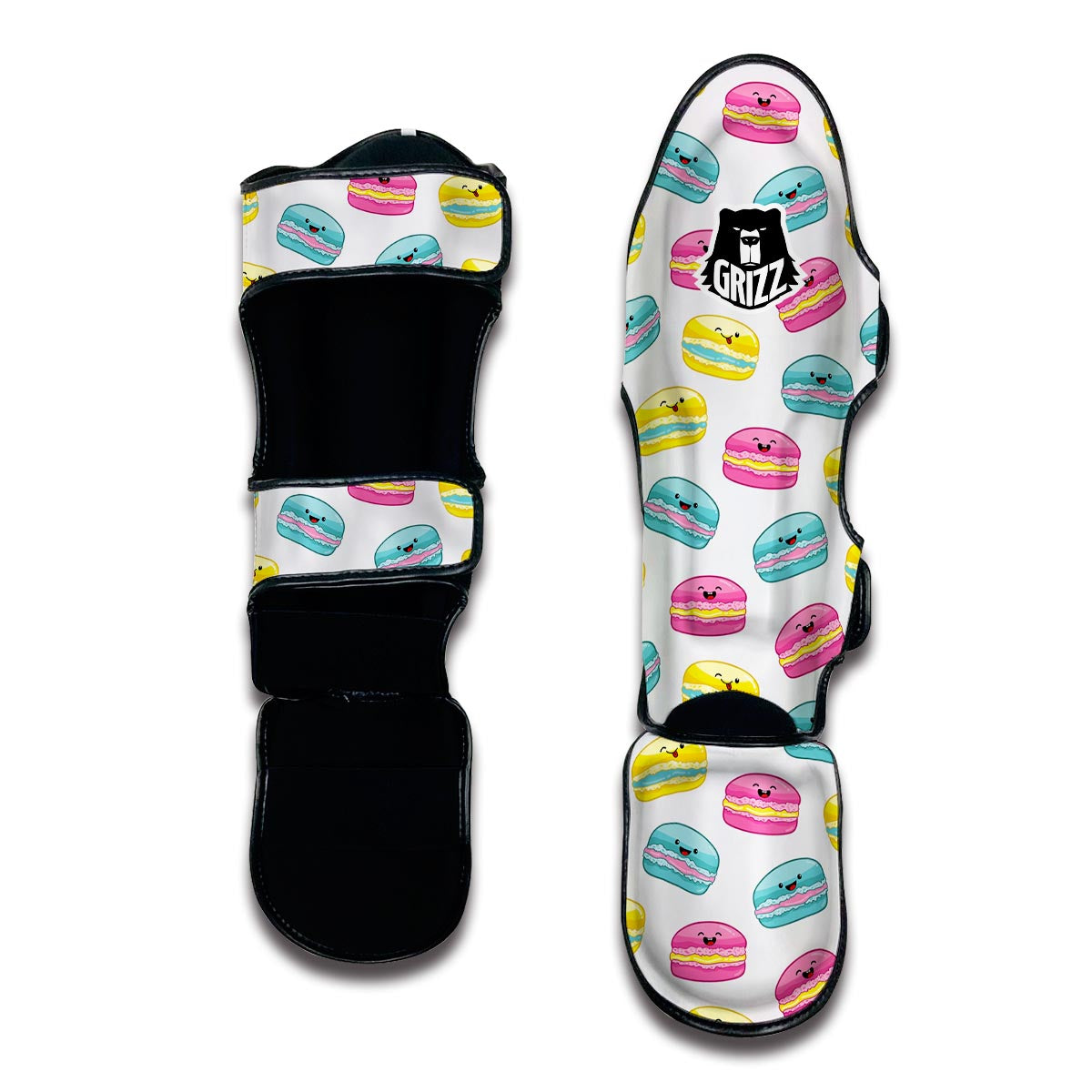 White Macaron Muay Thai Shin Guards-grizzshop